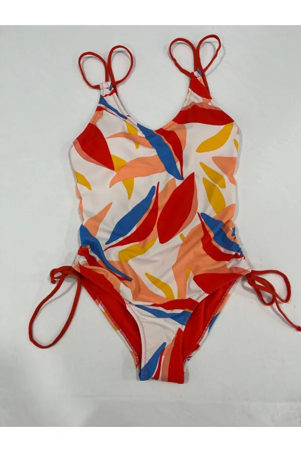 Women's Multicolored Tropical Print Lined Swimsuit HZL25S-AR1823