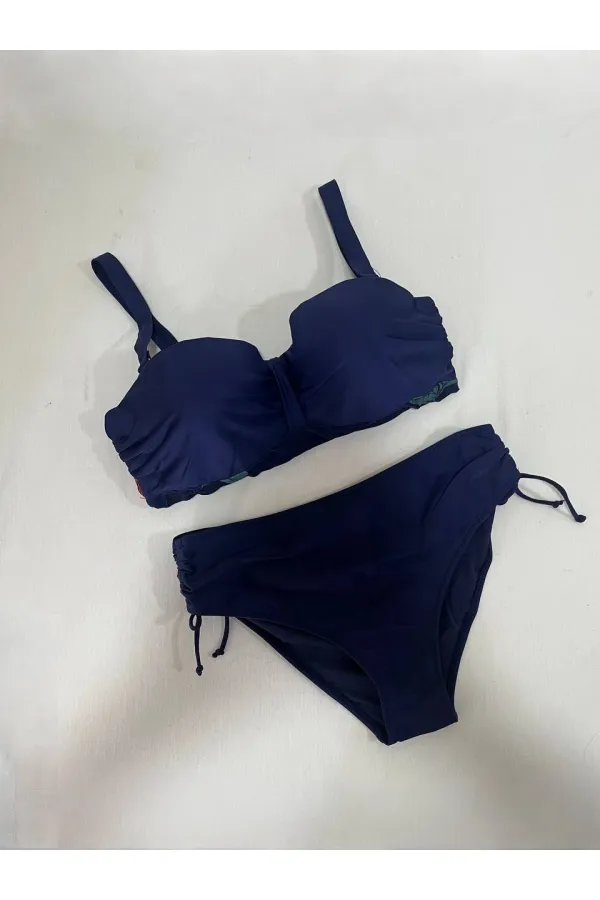 Robe tankini bleu marine à motifs floraux pour femme, modèle HZL24S-LC4009