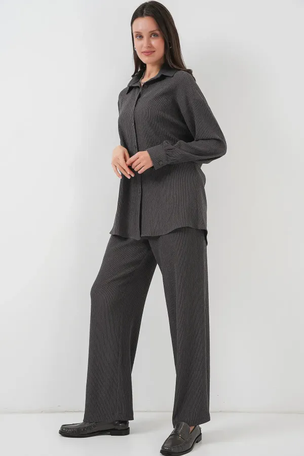 5858 Knitted Two-Piece Set - Anthracite