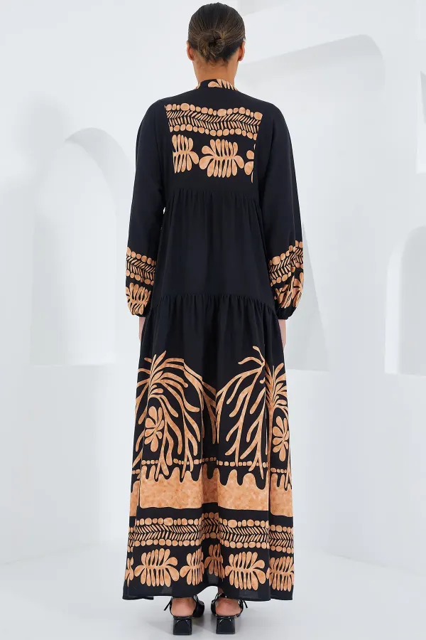 Women's Black Mink Viscose Hijab Dress 2423