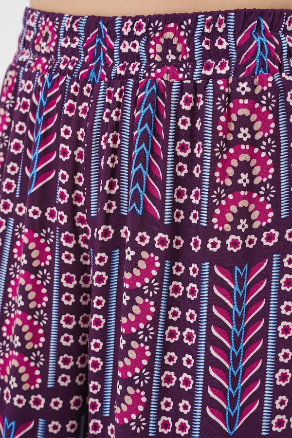 Pantalon en viscose à motifs pour femme 6749 - Violet