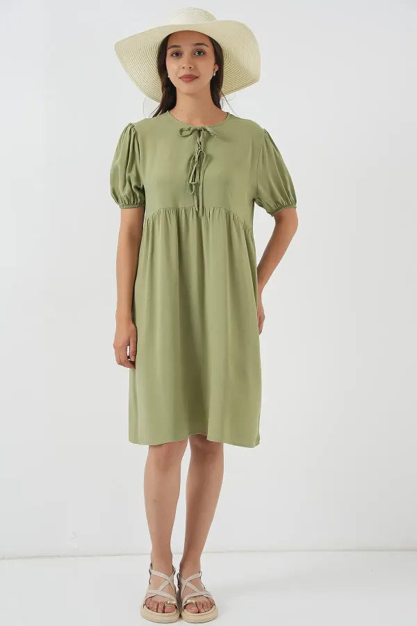 Robe midi à lacets pour femme 2575 - C. Çağla