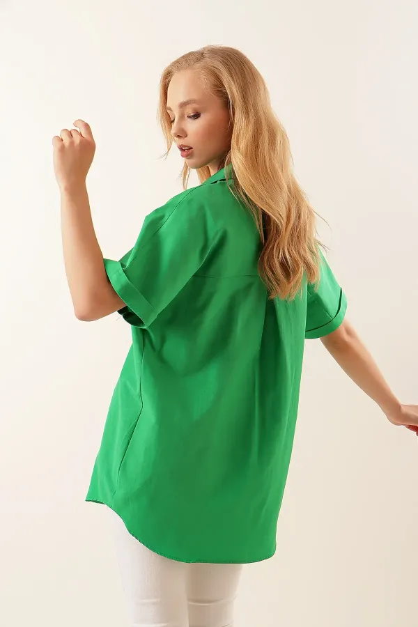 20120 Oversize Short-Sleeve Shirt - Green