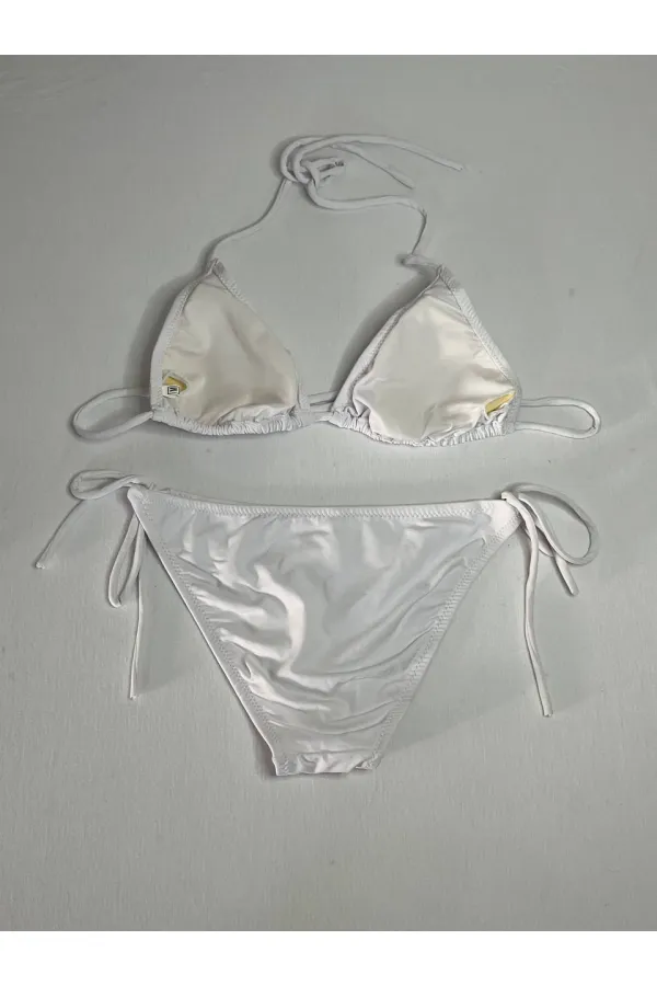 Ensemble bikini triangle blanc dos nu pour femme HZL25S-LC5005