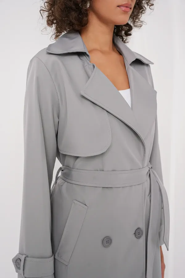 Trench-coat croisé 5918 - Gris