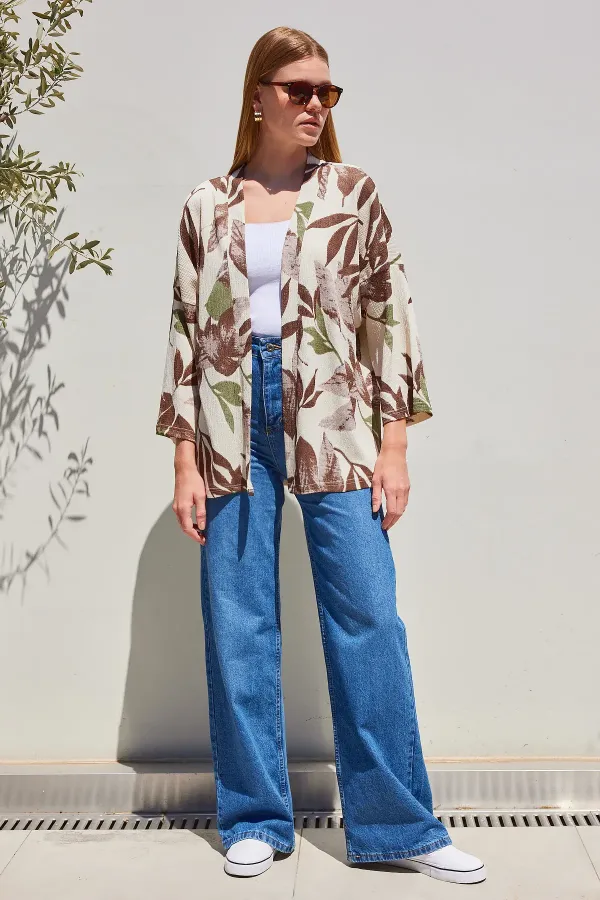 Kimono tricoté 5862 - Kaki