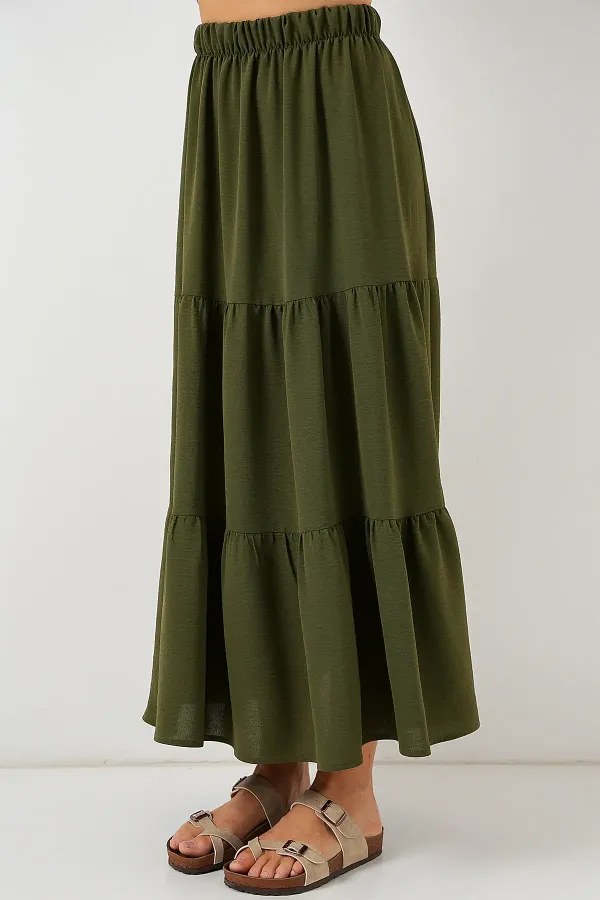 Jupe longue Ayrobin pour femme 8048 - Kaki