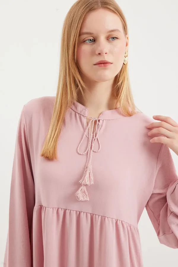 Robe hijab à col et cravate 1627 - A. Rose