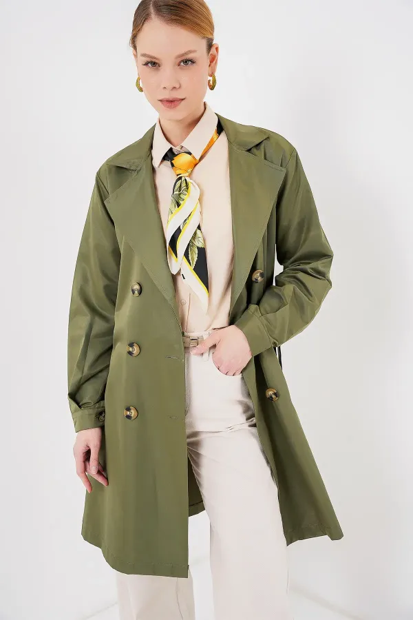 Trench-coat court croisé 5864 - Kaki