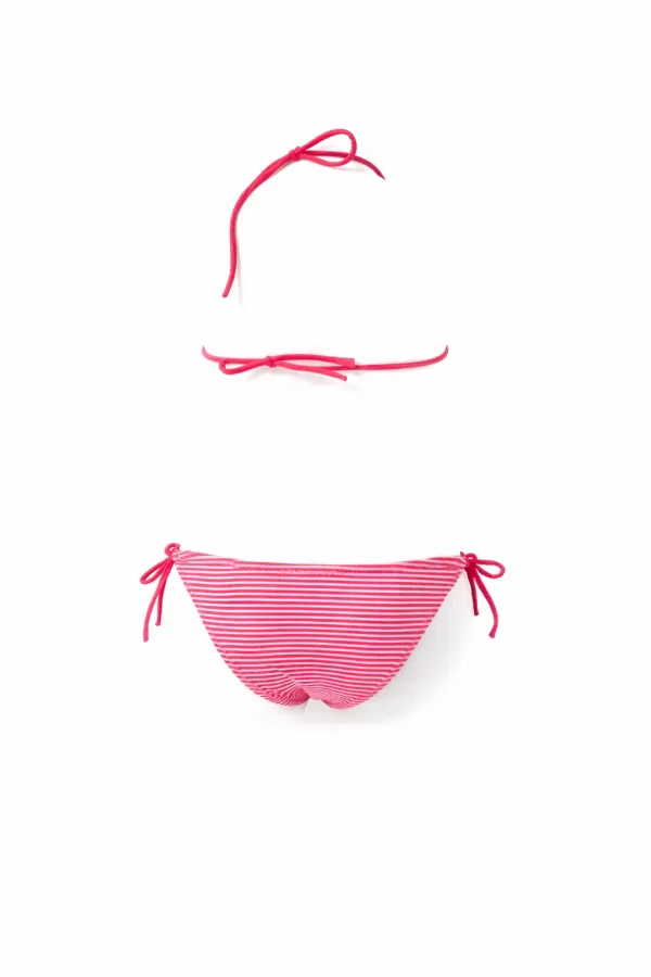 Ensemble bikini à rayures roses pour filles HZL25S-LC842