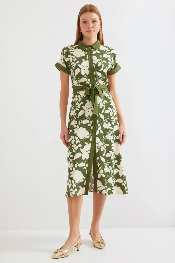 Robe-chemise à motifs 2455 - Kaki