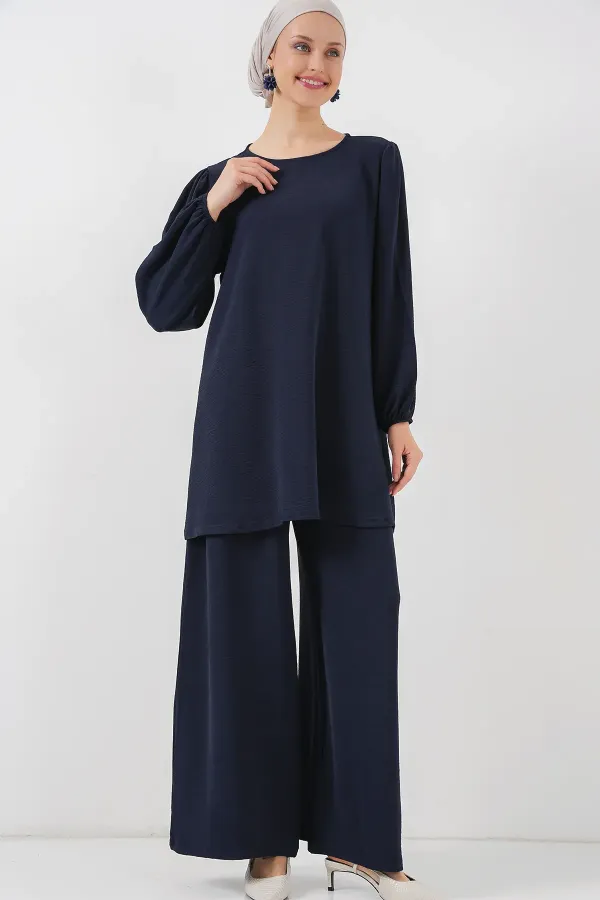 Ayrobin Tunic and Pants Set 6712 - Navy Blue