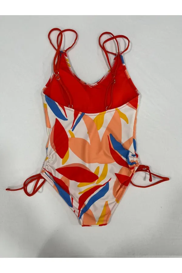 Women's Multicolored Tropical Print Lined Swimsuit HZL25S-AR1823