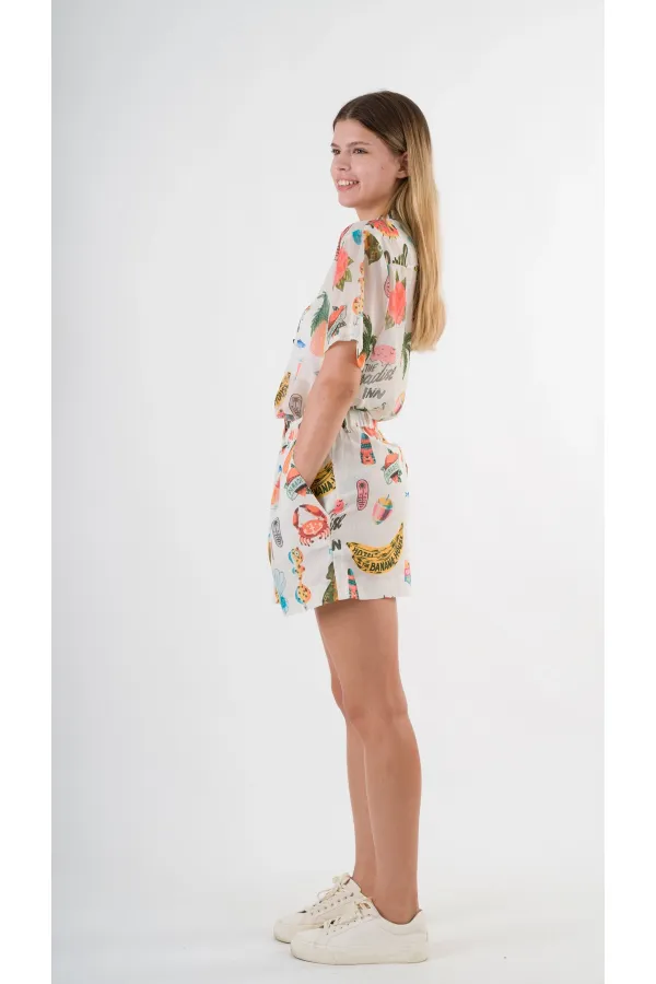 Kadın Çok Renkli Oversize Uzun Kısa Kollu Basic Şifon Gömlek HZL24S-YY996