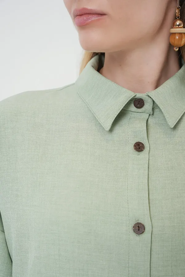 Ensemble deux pièces en lin 6622 - Menthe