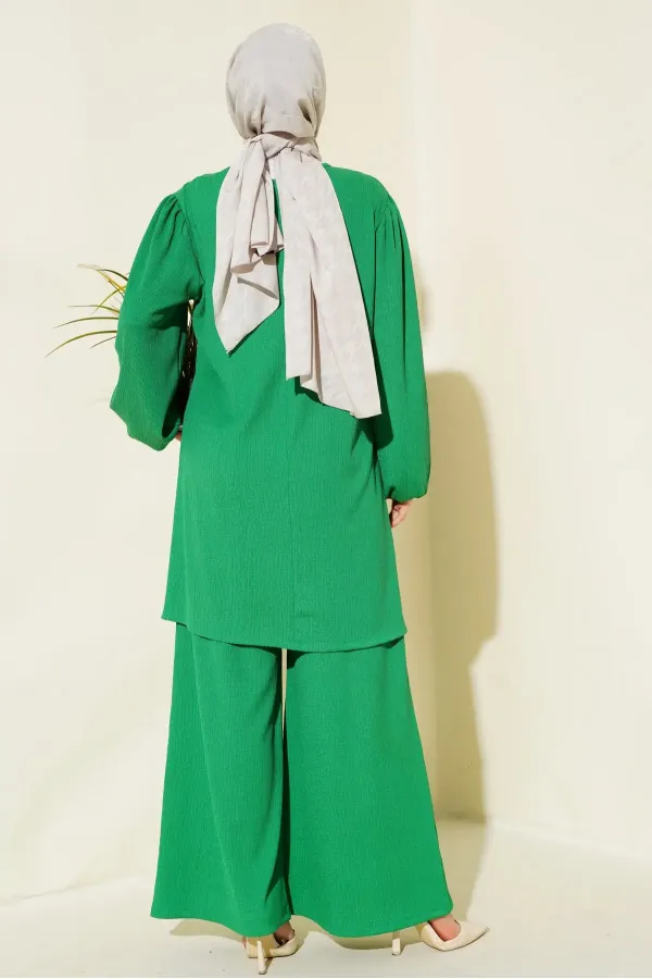 Ensemble tunique et pantalon vert pour femme (haut et bas) 6663