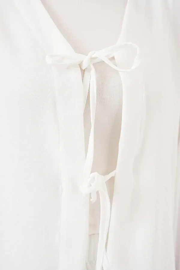 Ensemble deux pièces jupe kimono Ayrobin pour femme 8047 - Blanc