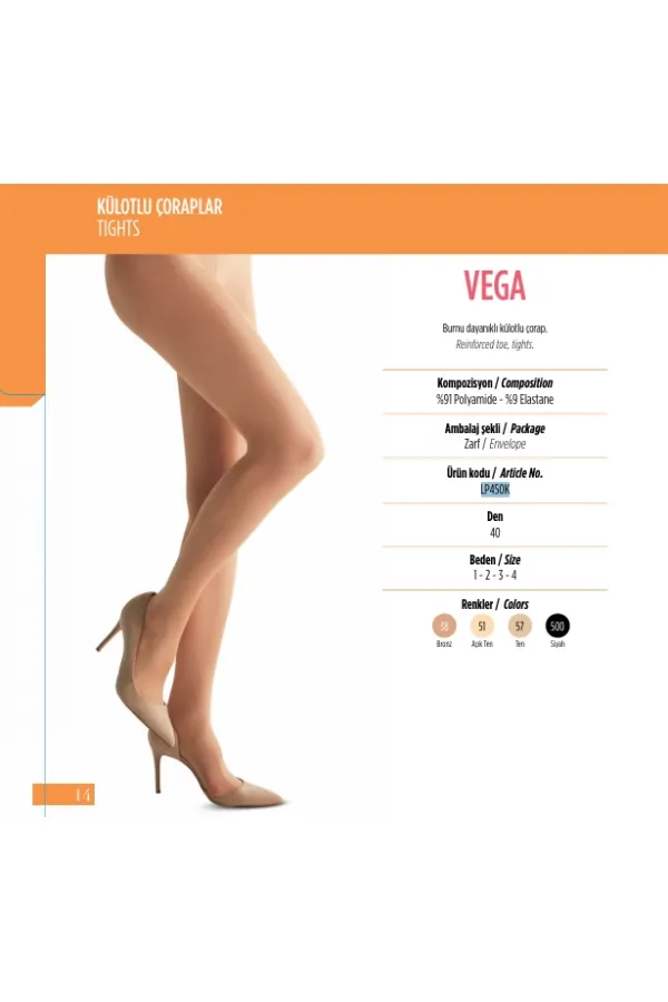 Lot de 6 collants noirs Penti VEGA 40 deniers, couleur n° : 500 HZL25-PNTV40