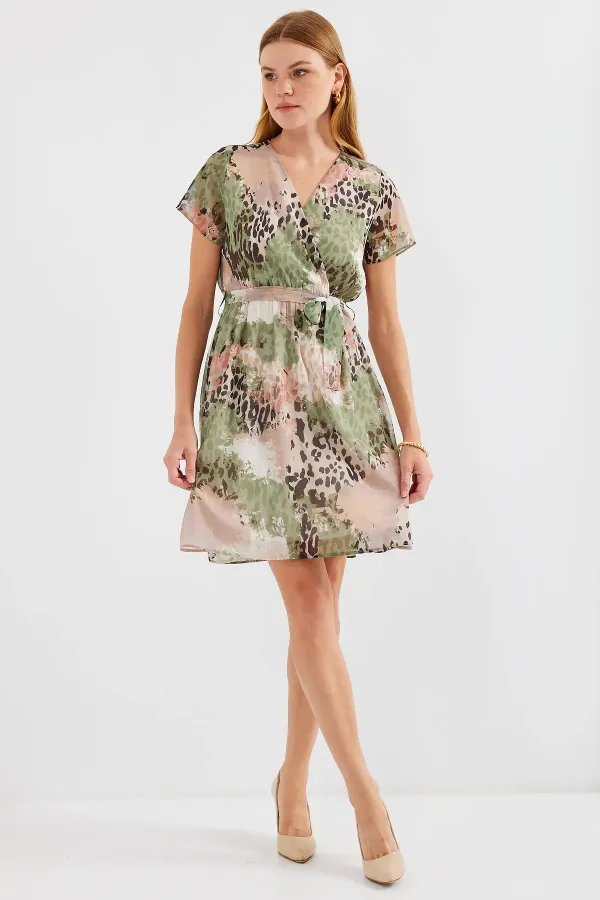 Robe courte en mousseline à motifs 2502 - Çağla