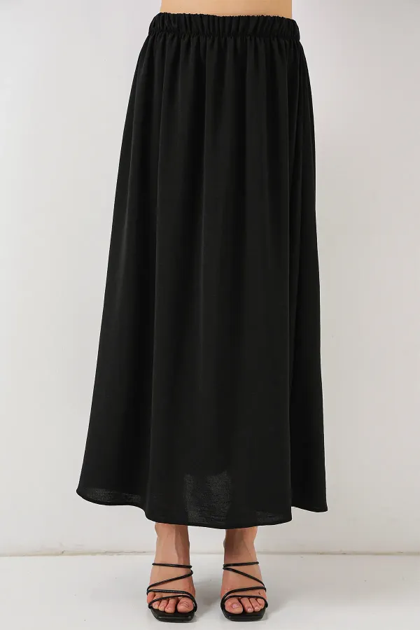 Women's Long Ayrobin Skirt 8050 - Black