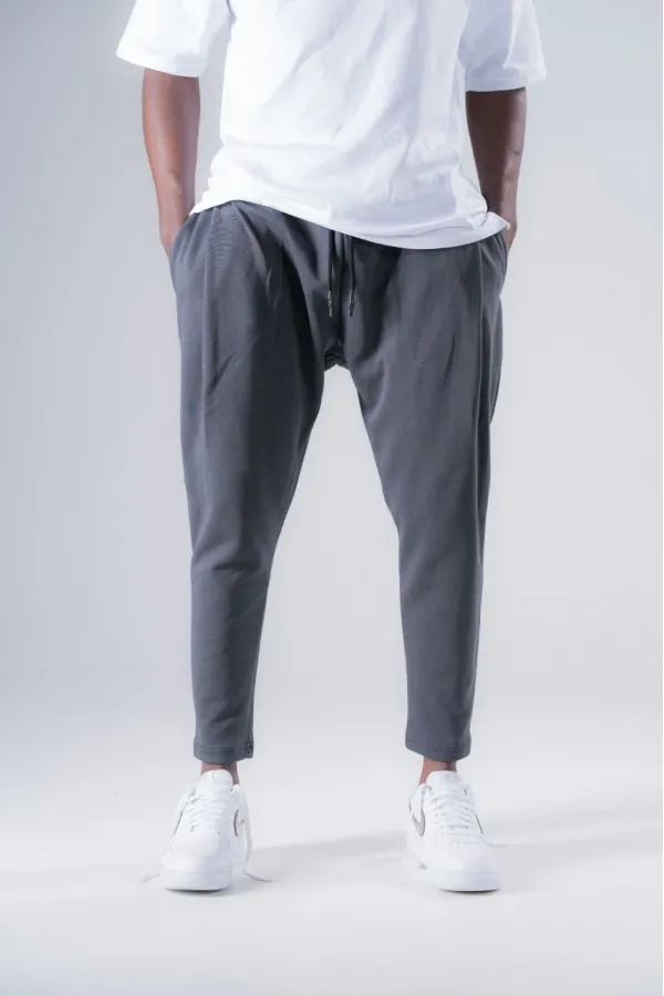 Pantalon de survêtement coupe droite à poches pour homme, avec cordon de serrage fumé, HZL24S-MXC8948-321