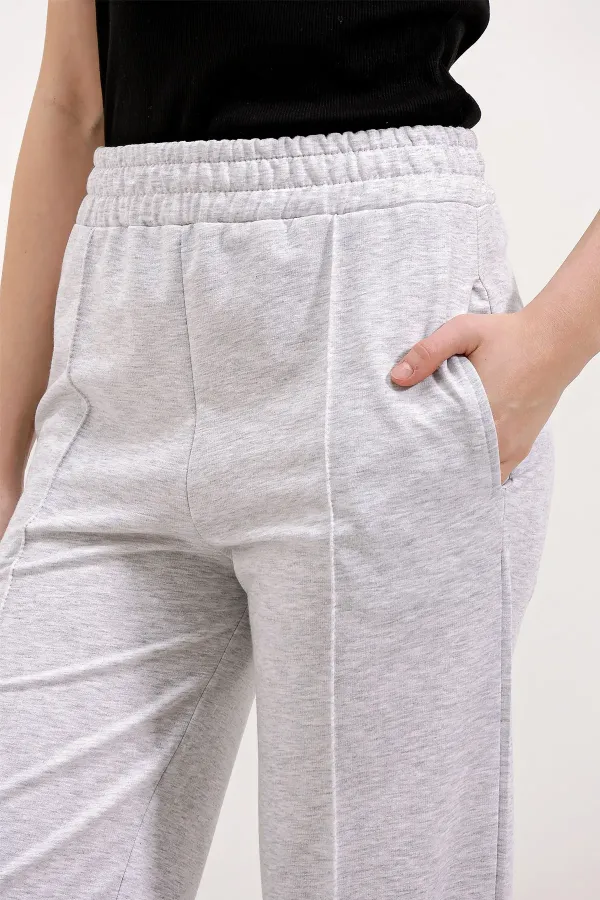 Pantalon de survêtement de sport à jambes larges 6641 - Gris