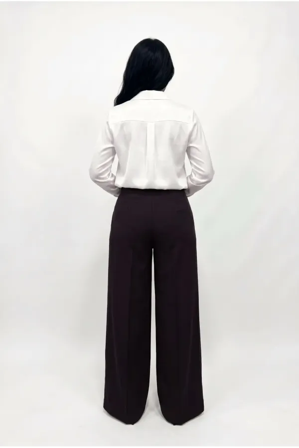 Women's Black Plus Size Shaping Palazzo Pants HZL26S-ZSS120211