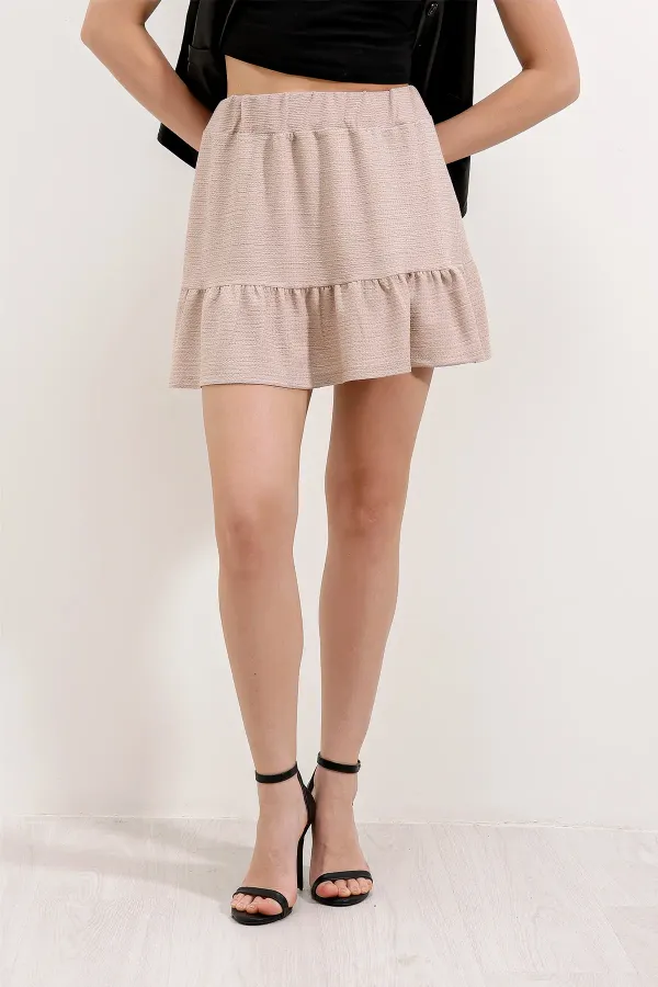 Jupe courte tricotée 1884 - Beige