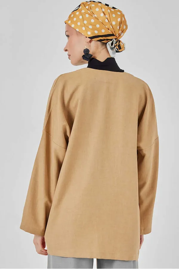 Kimono Hijab en Lin 5968 - Camel
