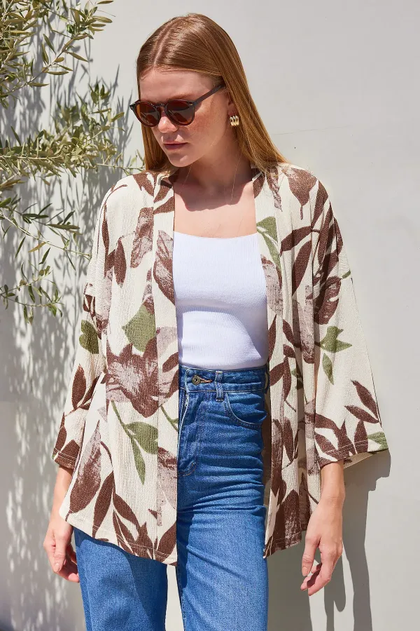 Kimono tricoté 5862 - Kaki