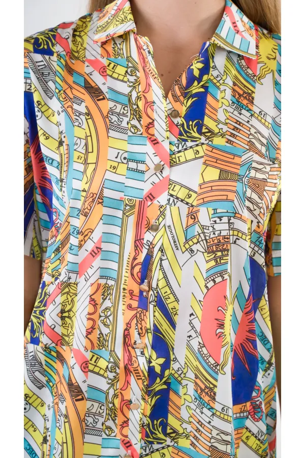 Ensemble haut et bas à motifs bleu marine pour femme HZL24S-YY226