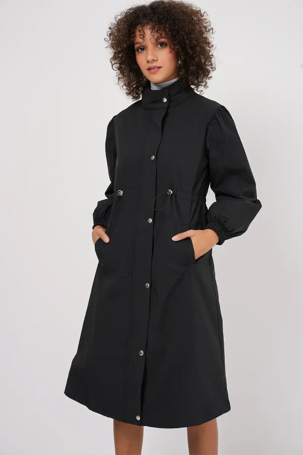 Trench-coat long doublé 5939 - Noir