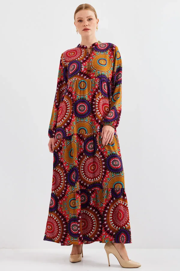 Robe hijab à col et cravate 1627 - A.Hardal