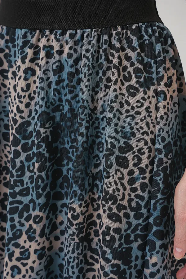 Jupe longue en mousseline 8032 - Indigo