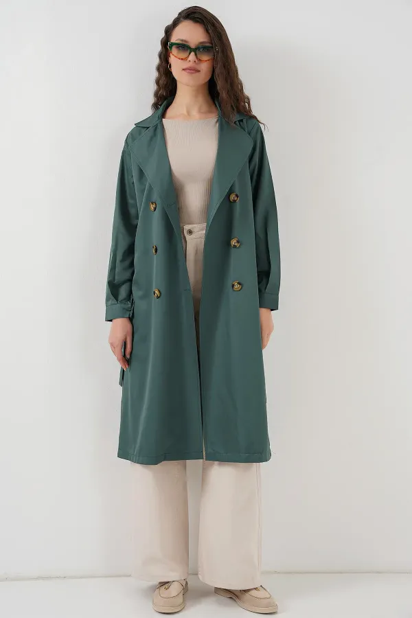 Trench-coat croisé 5853 - Vert émeraude