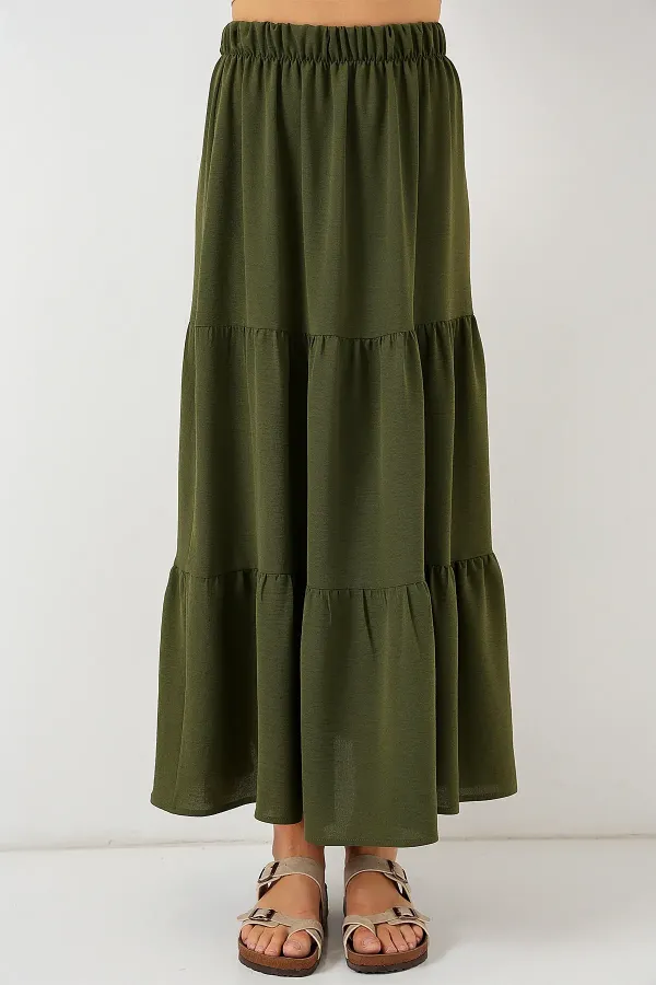 Jupe longue Ayrobin pour femme 8048 - Kaki