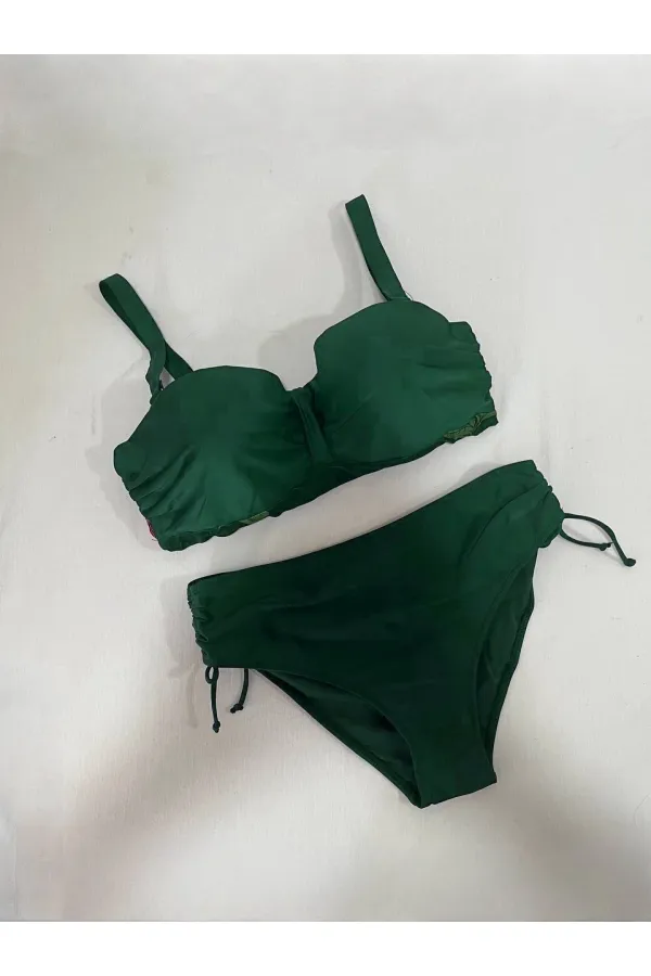 Robe tankini vert émeraude à motifs floraux pour femme, modèle HZL24S-LC4009