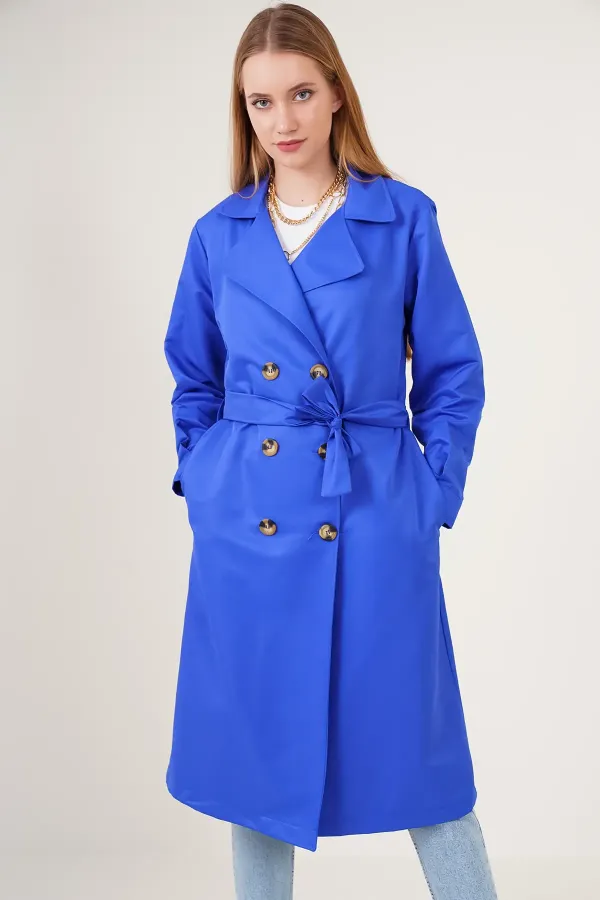 Trench-coat croisé 5853 - Bleu marine