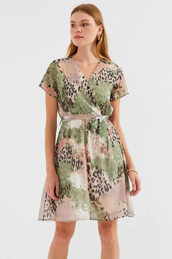 Robe courte en mousseline à motifs 2502 - Çağla