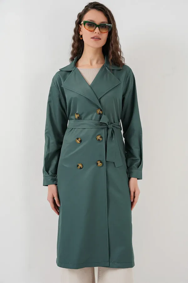 Trench-coat croisé 5853 - Vert émeraude