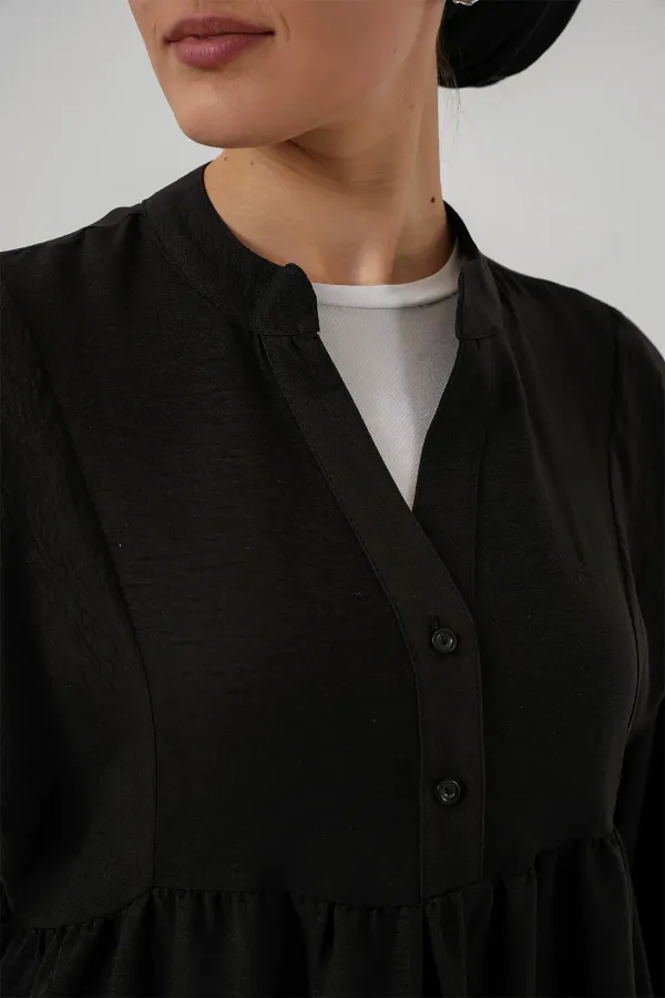 Kadın Uzun Tesettür Elbise 2525 - Siyah