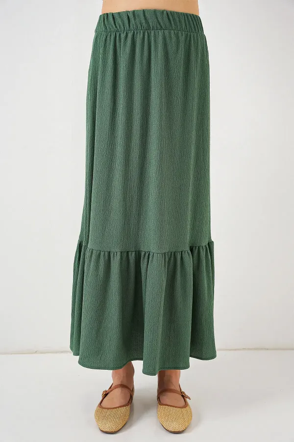 1886 Long Knitted Skirt - Emerald Green
