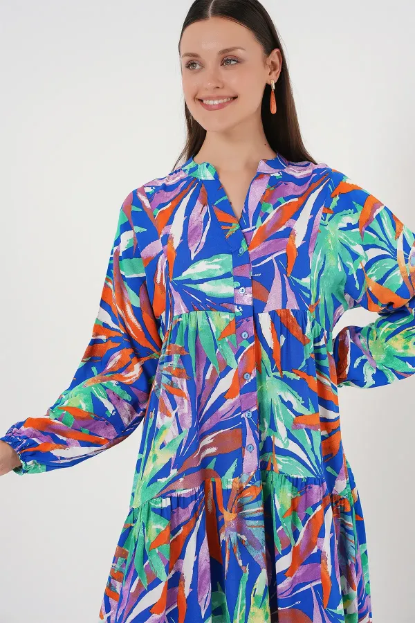 Robe hijab à motifs authentiques 2423 - Bleu marine, taille 10