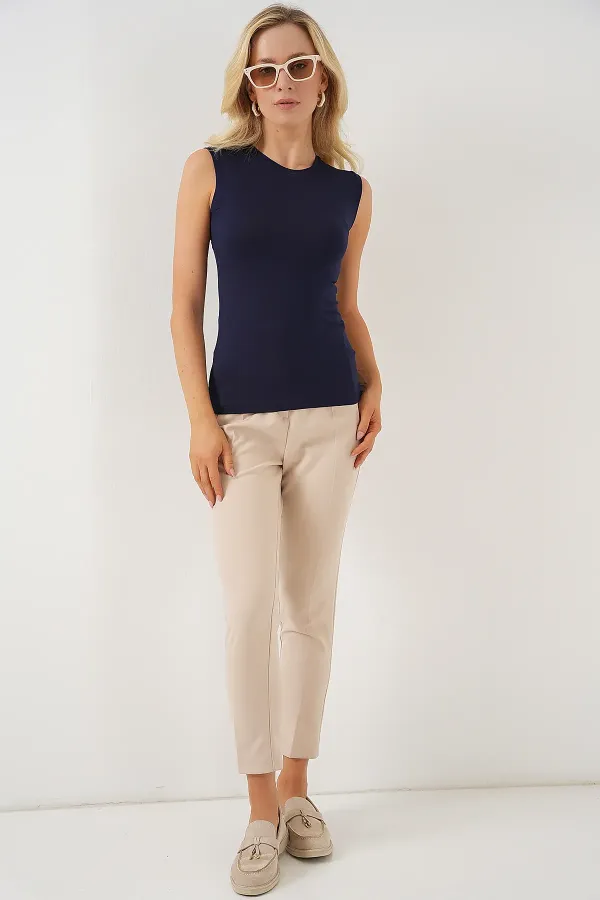 Women's Sleeveless Bodysuit 4347 - Navy Blue