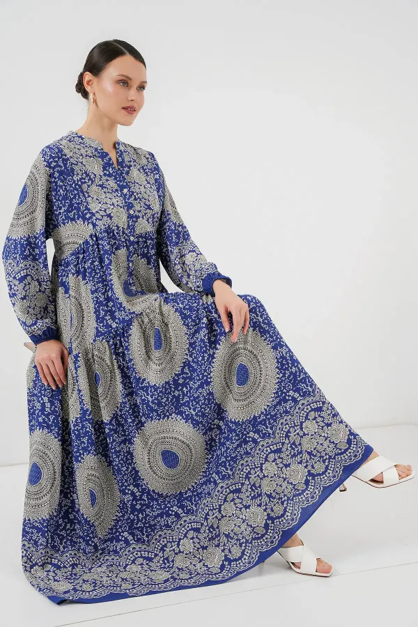 Robe hijab à motifs authentiques 2423 - Saks 4