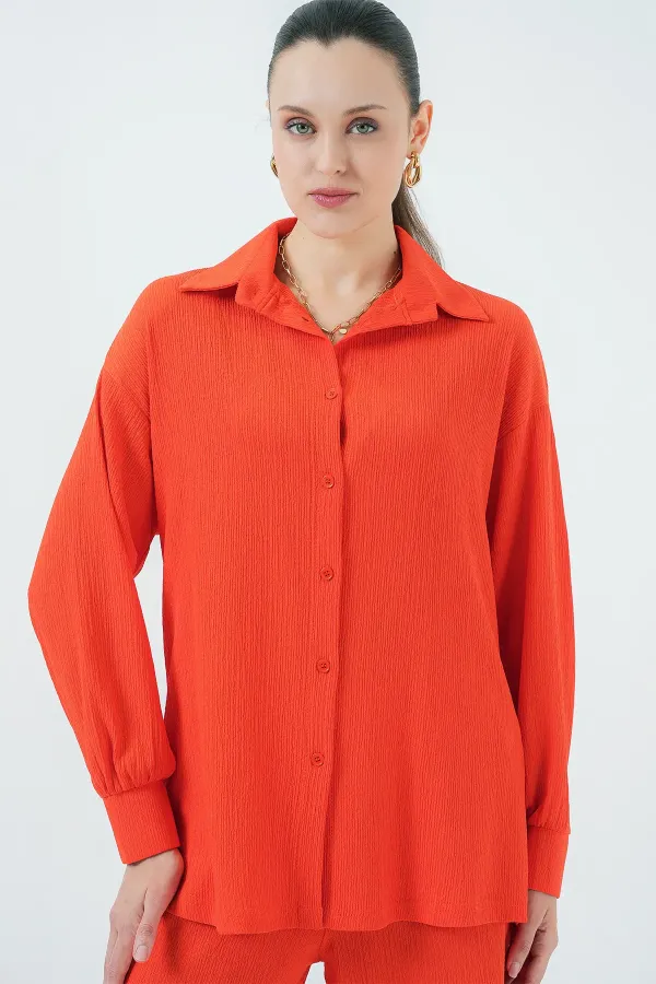 5858 Knitted Two-Piece Set - Orange