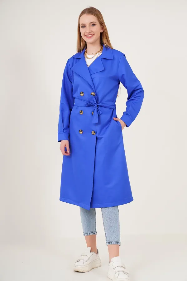 Trench-coat croisé 5853 - Bleu marine