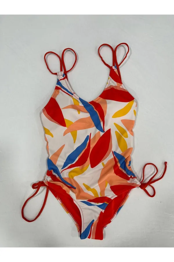Women's Multicolored Tropical Print Lined Swimsuit HZL25S-AR1823