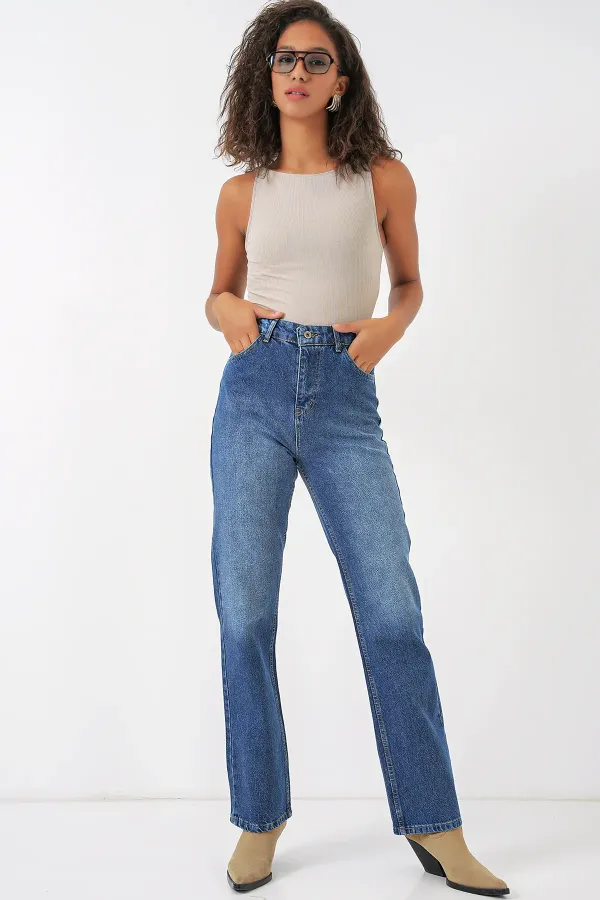 6687 Wide Leg Jeans - Blue