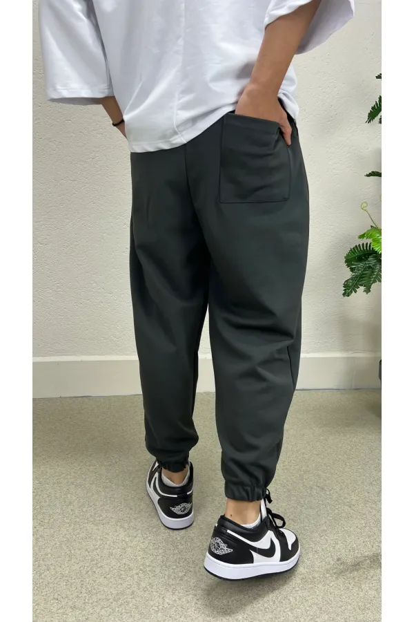 Pantalon de jogging ample fumé pour homme, taille et jambe élastiques, HZL24S-MXC8989-342